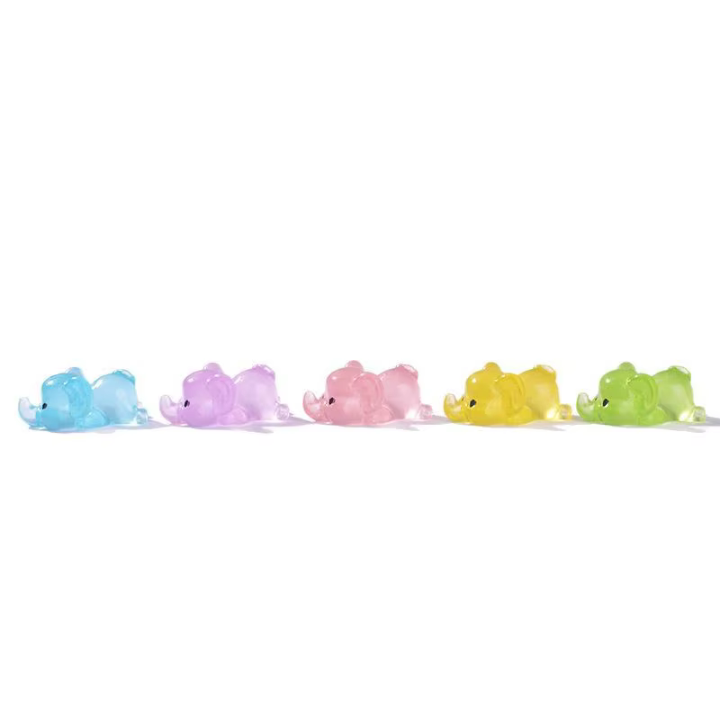 20 pièces éléphants miniatures fée jardin décoration lumineux Mini éléphant Figurines décor à la maison bricolage