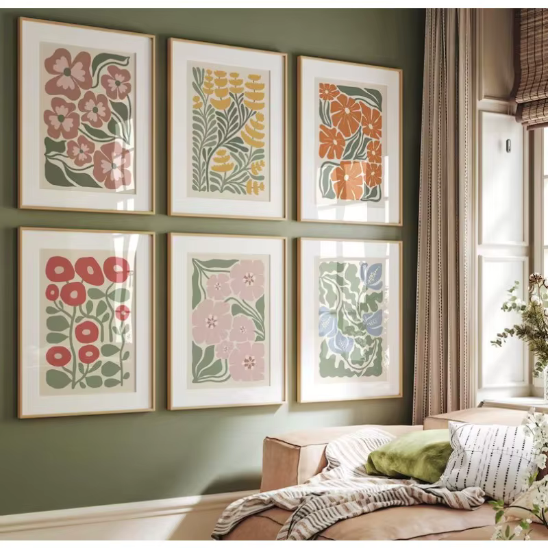 Affiche de fleurs abstraites Boho