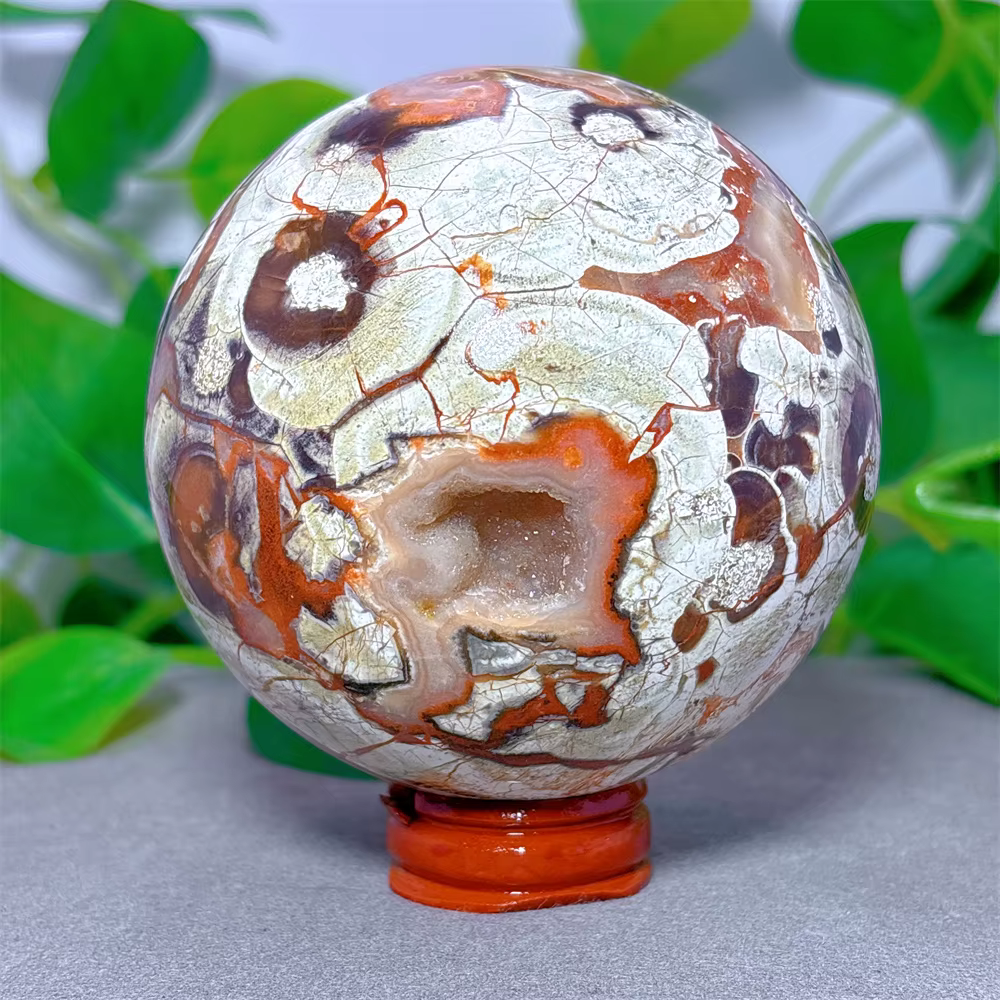 Sphère d'agate florale en cristal
