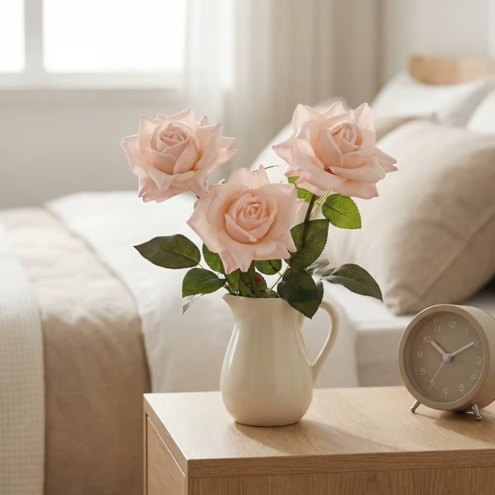 Rose artificielle réaliste au toucher naturel