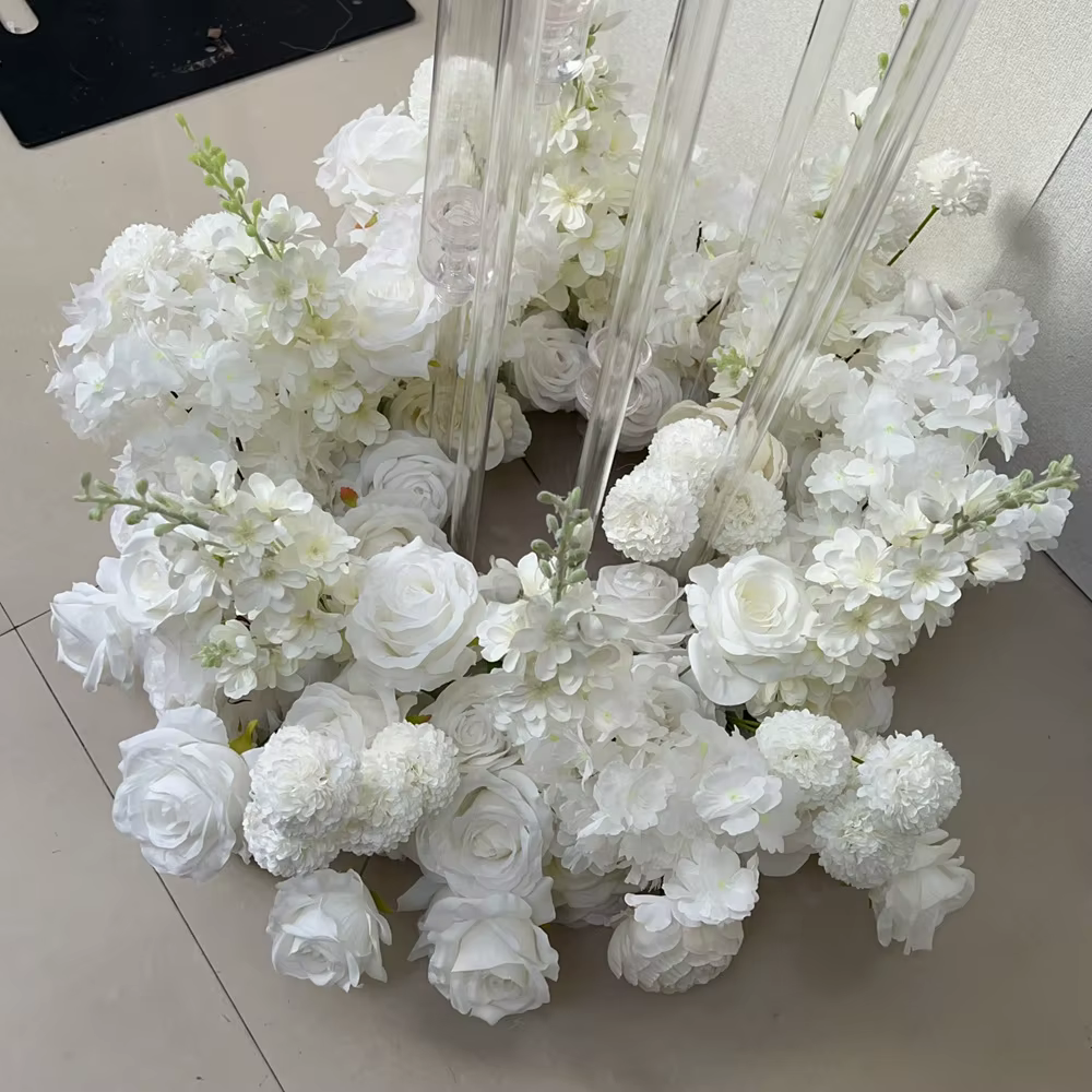 Couronne de roses artificielles en jacinthe blanche