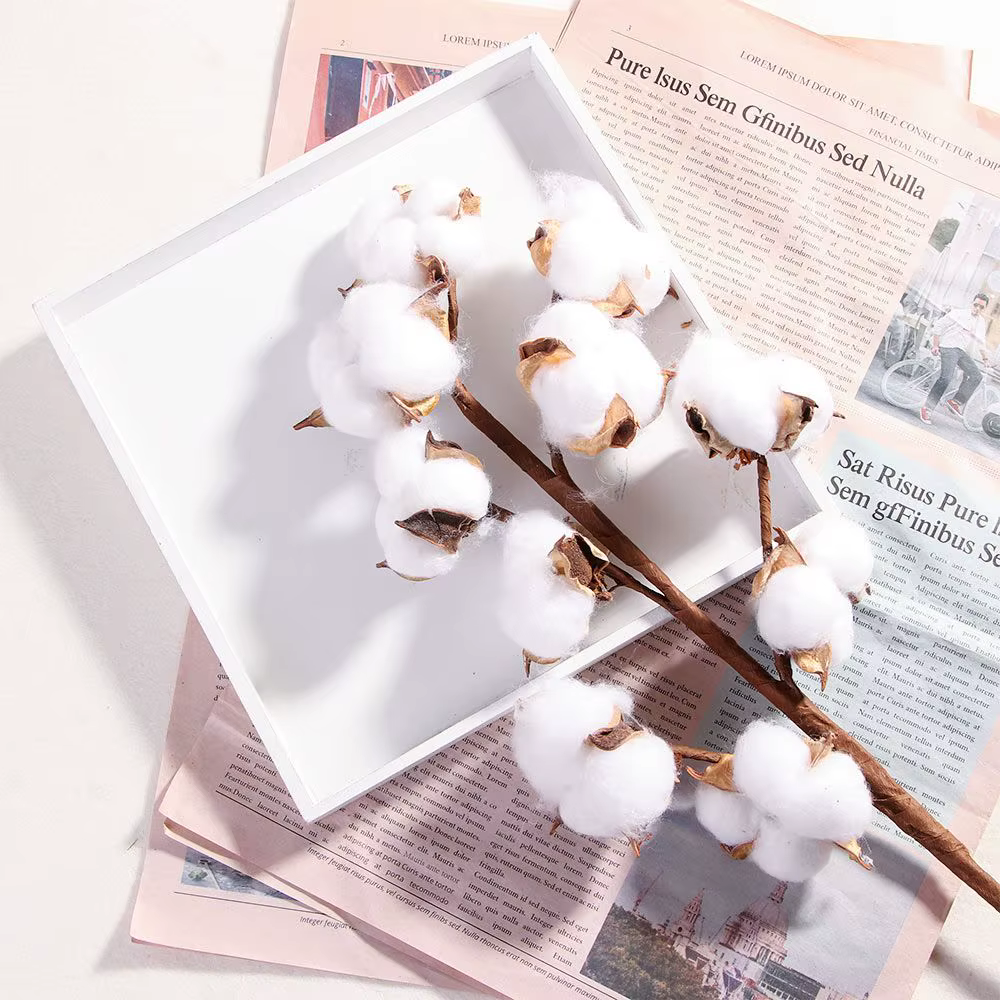 Décor à la maison fait à la main fausse fleur branche florale tige de coton