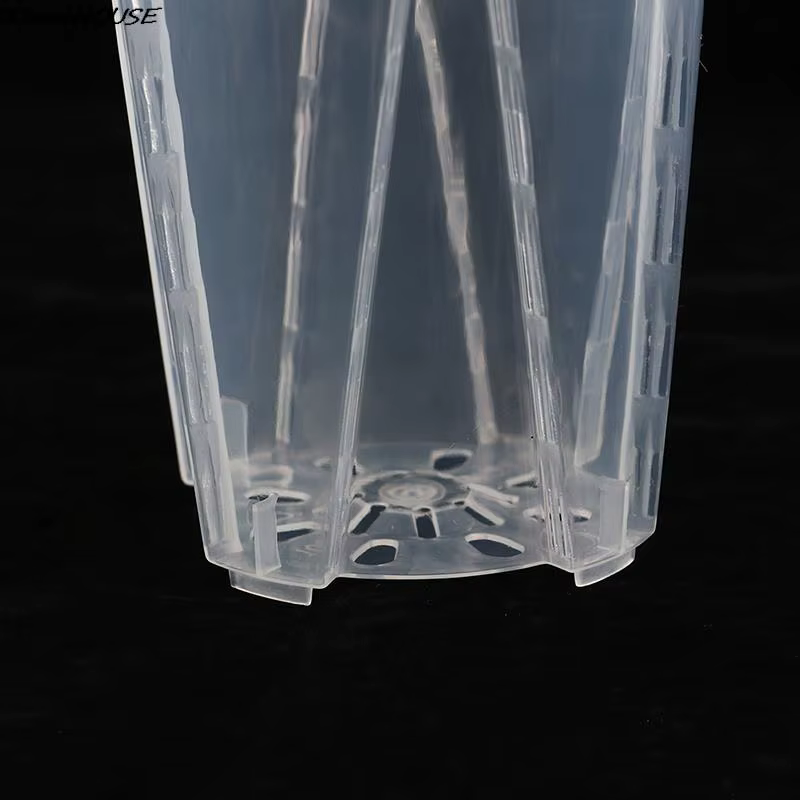 Pot de plante en plastique transparent