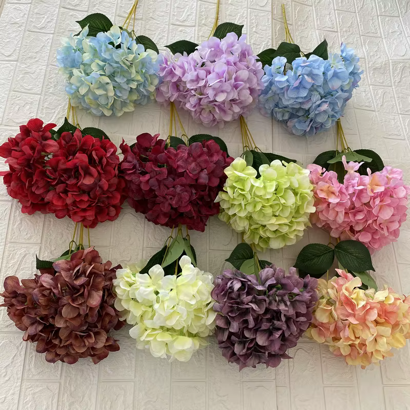 Fleur artificielle d'hortensia de style rétro