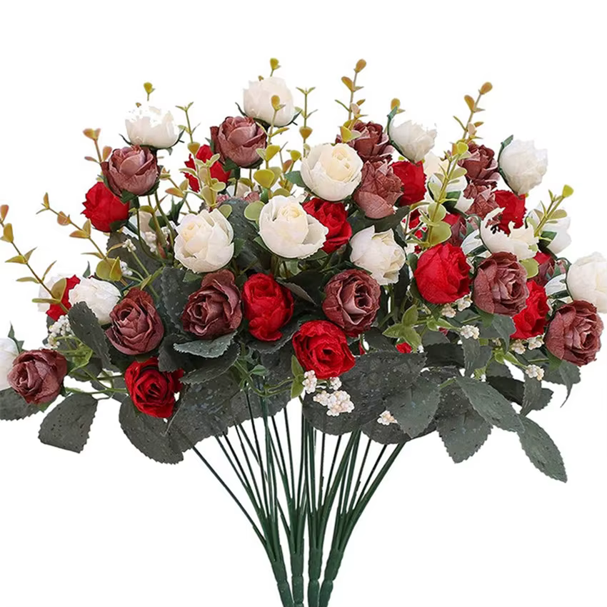 Rose artificielle en soie
