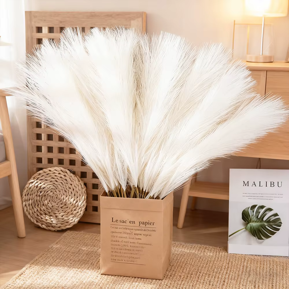 Moelleux herbe de Pampa Boho décor 20PC 55CM fleur fausse plante roseau pour fête de mariage automne noël décoration de la maison fleurs artificielles