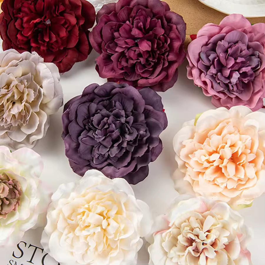 50/100PCS Fleurs Artificielles Pas Cher Décor À La Maison De Mariage Jardin Rose Arche Soie Dahlia Jolie Pivoine Guirlande Artistique Robe Accessoire