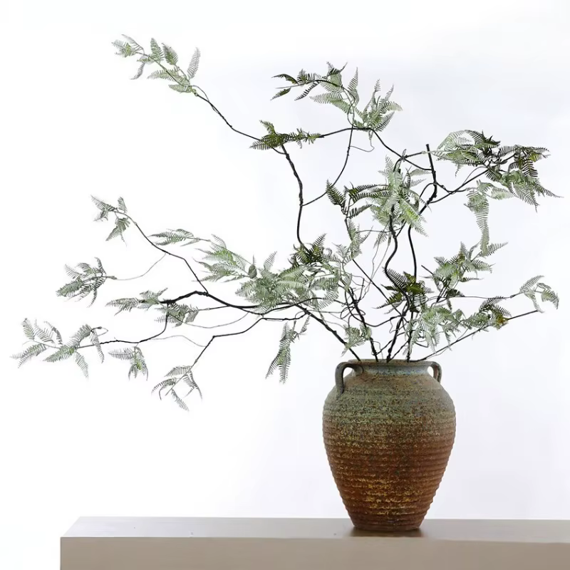 6 pièces de feuilles de fougère artificielles en plastique