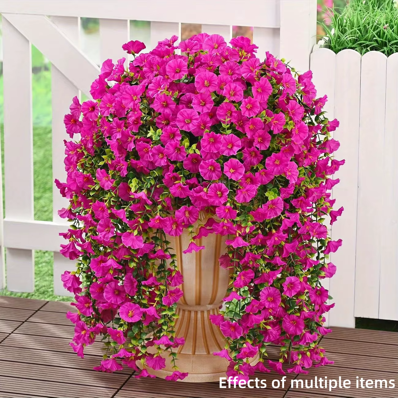 Artificial Morning Glory Hanging Vines – Realistic Outdoor Flowers for Garden Decor