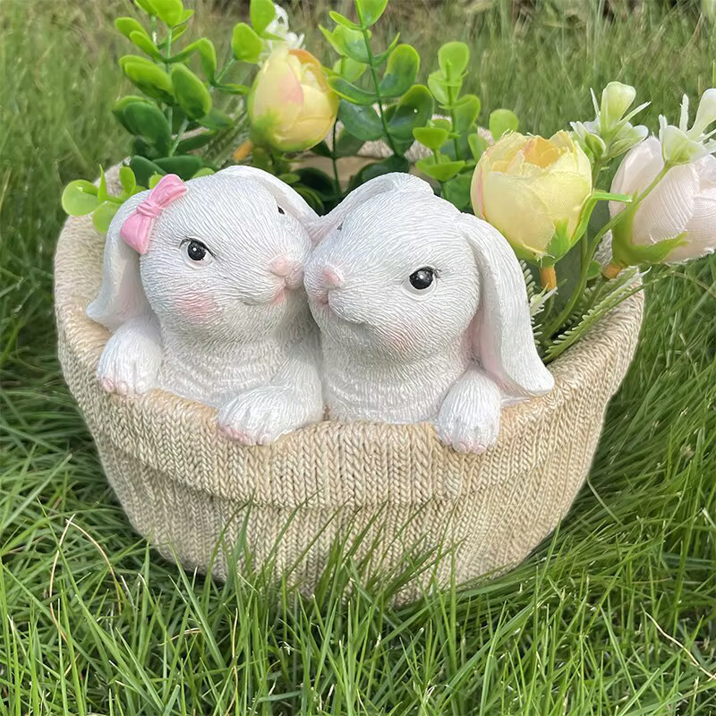 Pot de fleur de lapin de pâques