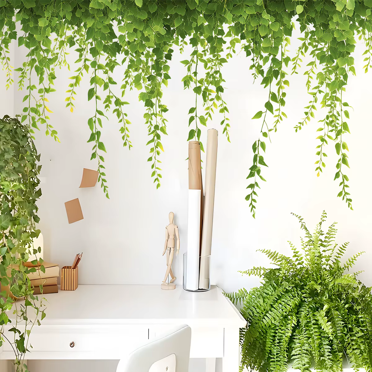 Nouvelle Simulation plante de vigne verte bande