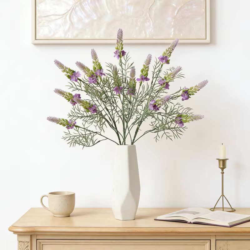 Fleur artificielle scandinave Lupine à tige unique de 24 pouces pour décoration minimaliste d'hôtels