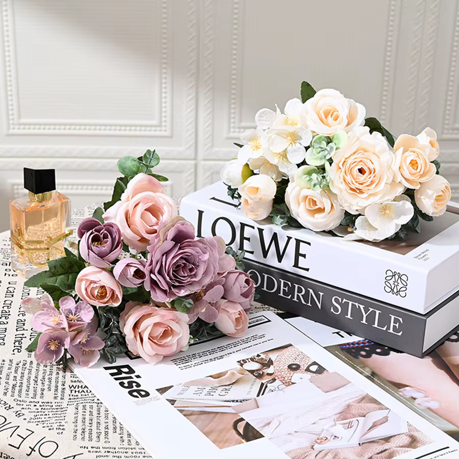 Fleurs artificielles de Haute Qualité Soie Rose Festival Maison Chambre Brial Accessoire De Mariage Couronne En Plein Air Cour Arche Décoration Cadeau