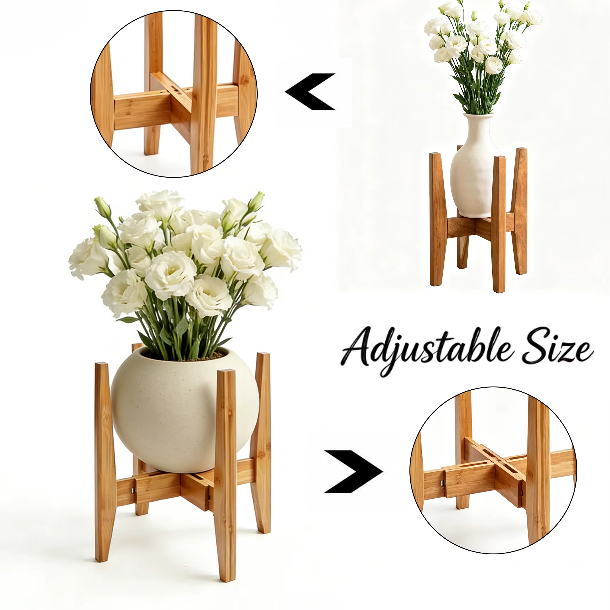 Support à fleurs en bois