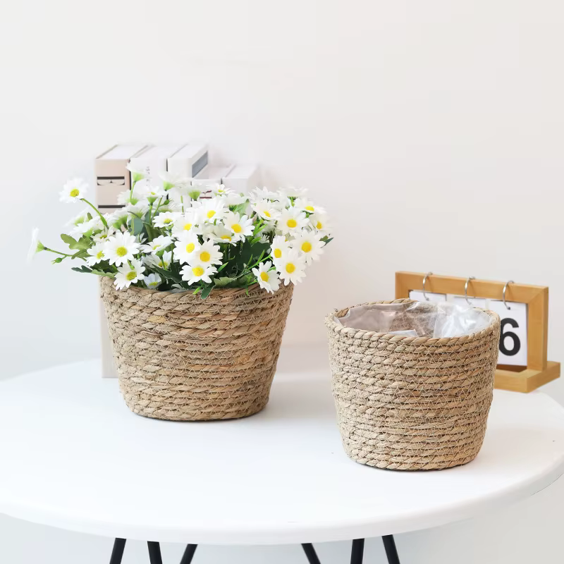 Paniers de rangement en rotin tissé