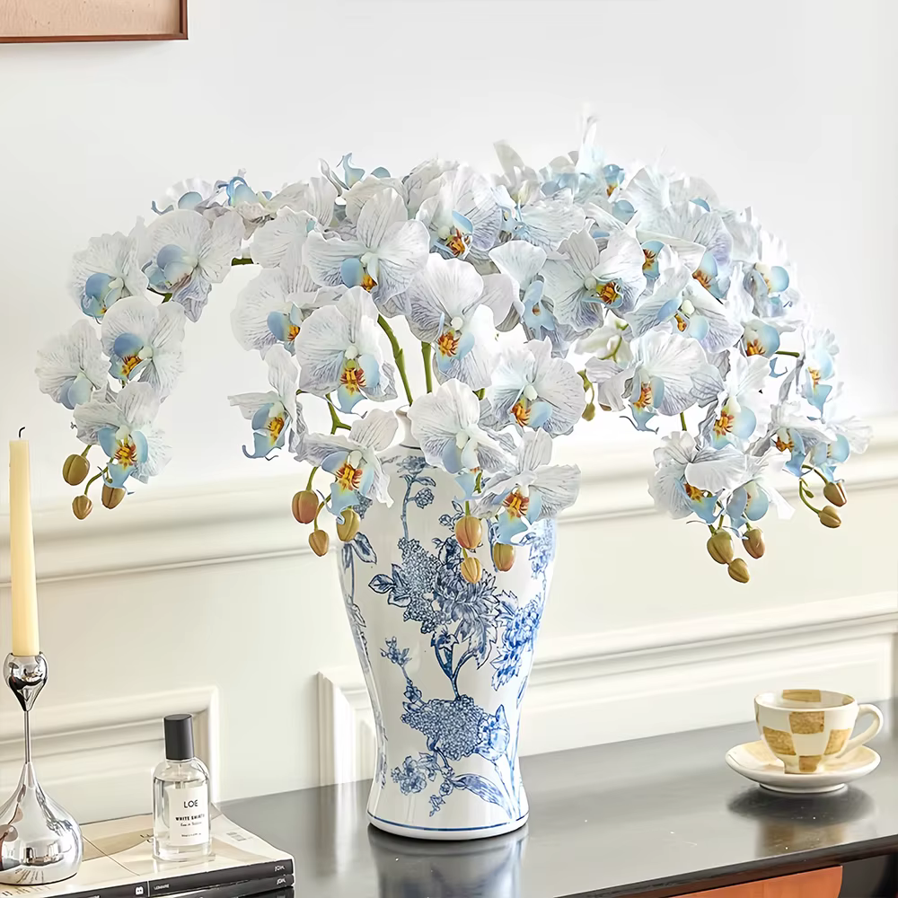 Bouquet de 9 orchidées papillon en latex