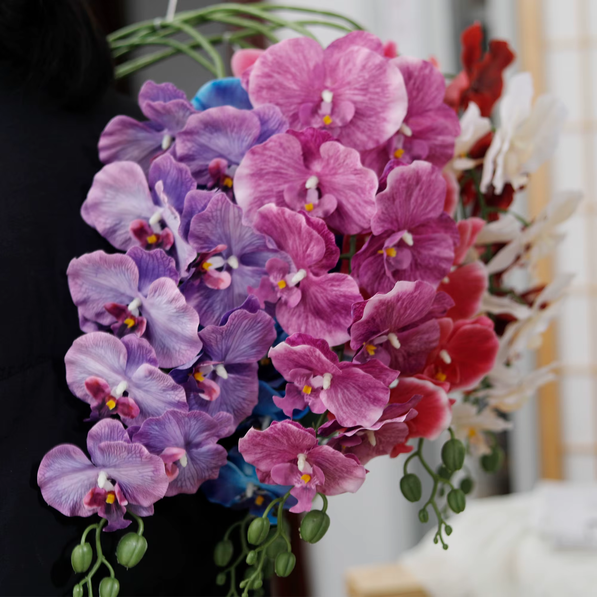 Branches de fleurs de Phalaenopsis artificielles 3D
