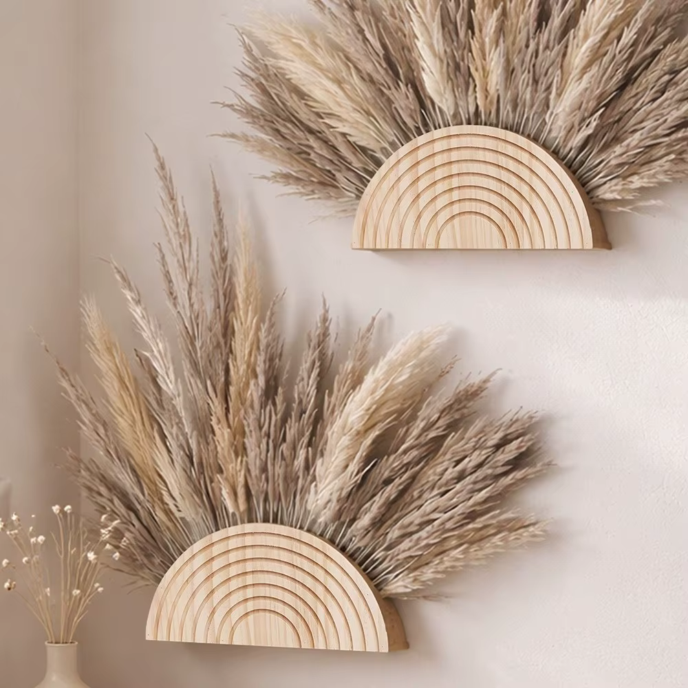 Support mural rustique en bois pour fleurs