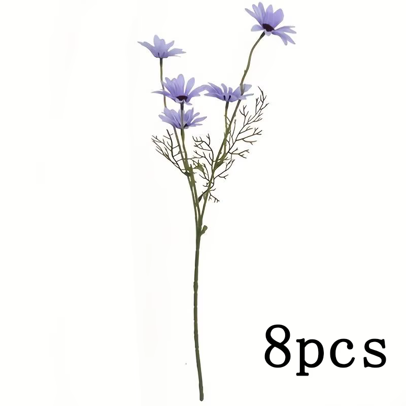 Bouquet de camomille artificielle violette à longue tige