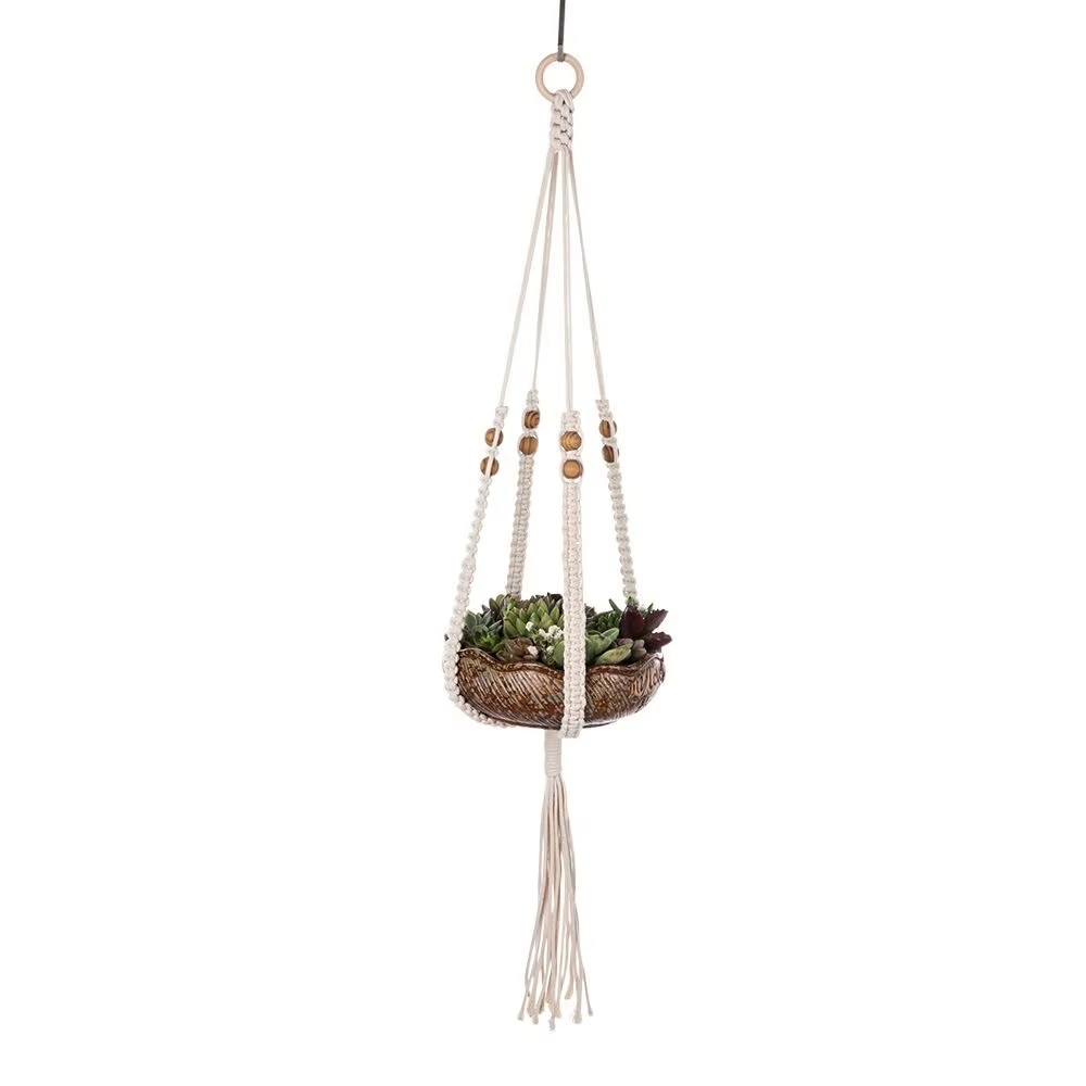 Plateau Boho coton corde cintre Pot de fleur jardinage 4 pieds porte-Pot
