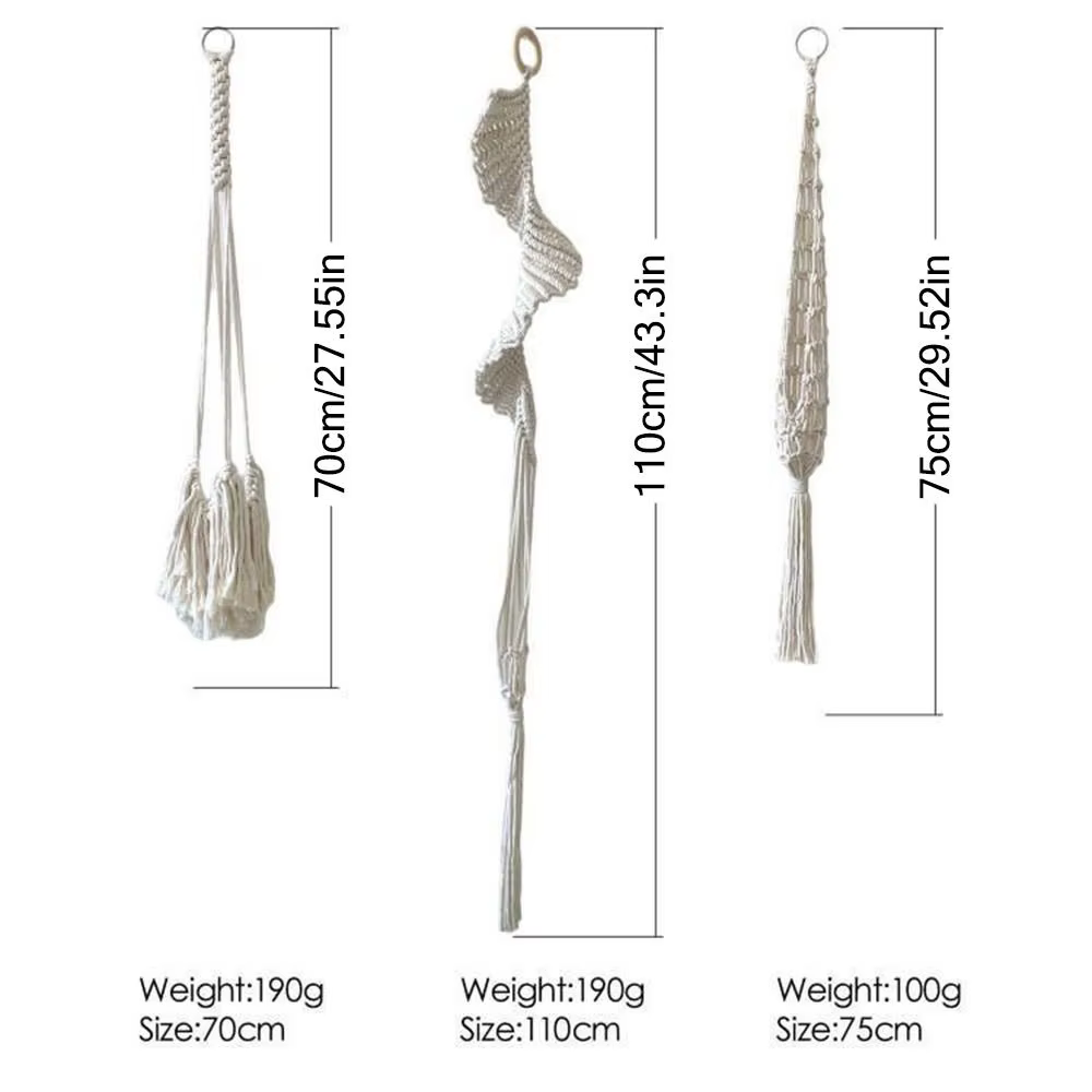 Porte-plantes en macramé pour salon intérieur