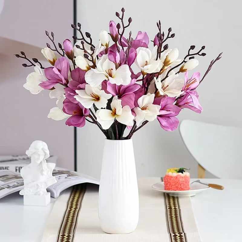 Bouquet de fleurs de magnolia artificielles