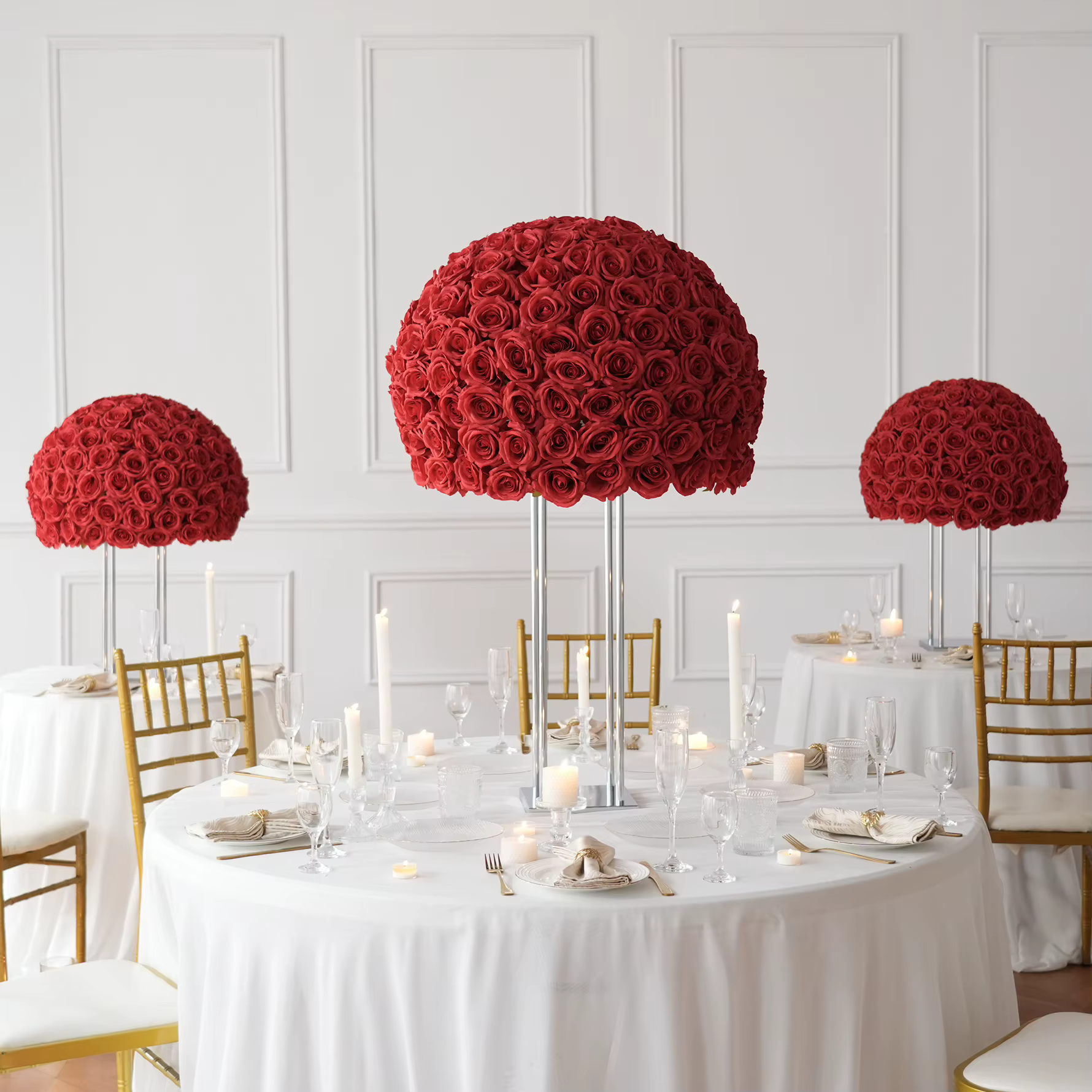 HMEOT H9186 Bouquet de roses rouges artificielles pour mariage