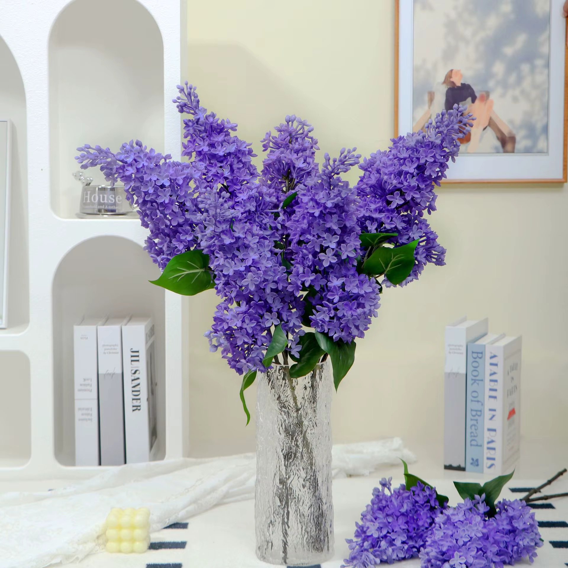 Fleur lilas artificielle en Silicone