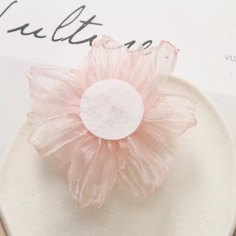 Fleur en organza rose DIY