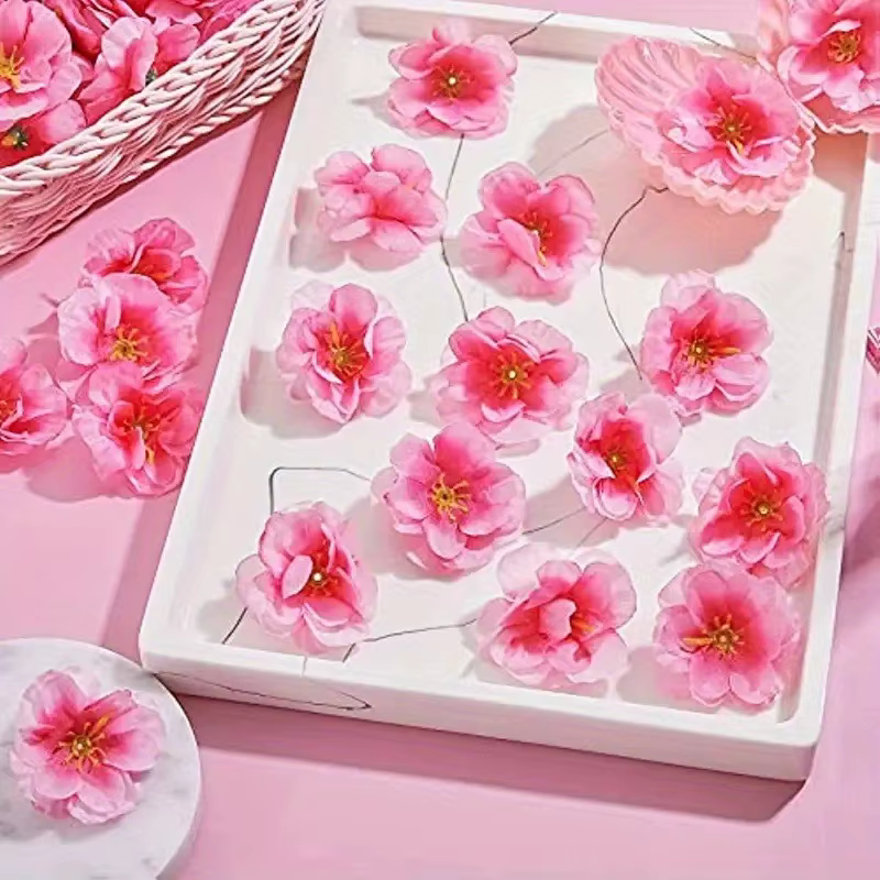 Pétales de fleurs de pêcher artificielles