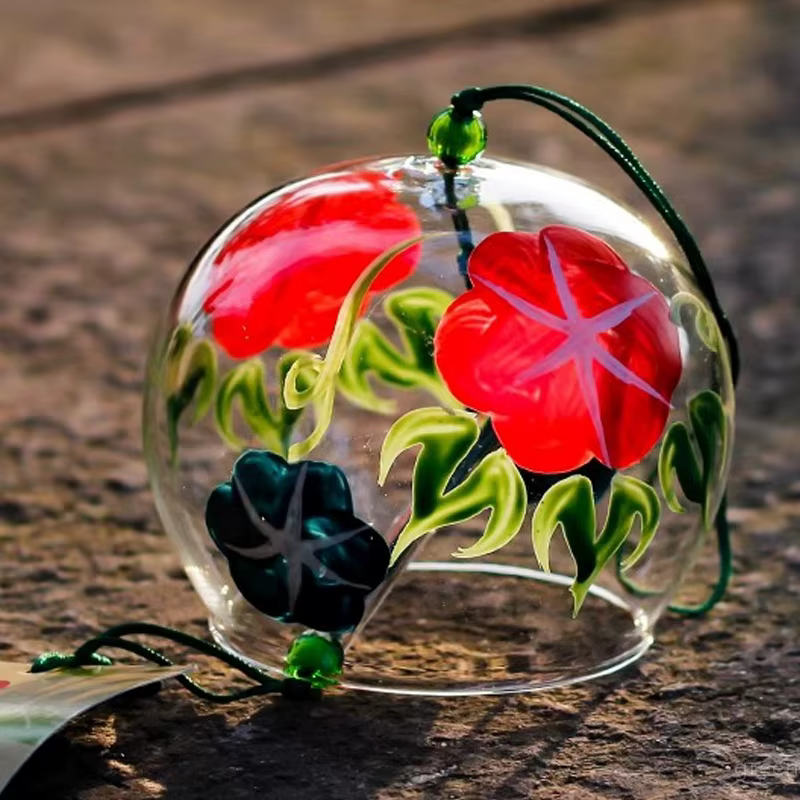 Carillons éoliens de paysage en verre de style japonais Kawaii