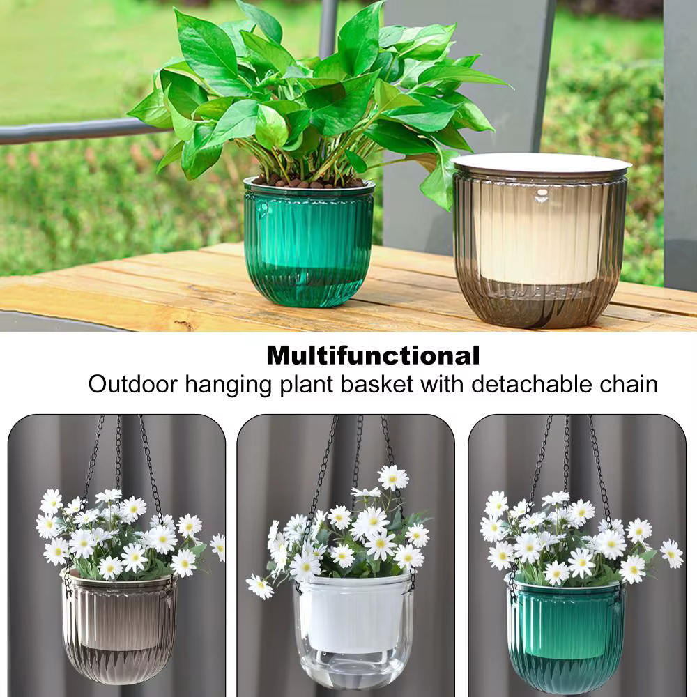 Pot de fleur auto-arrosant avec trous de proximité