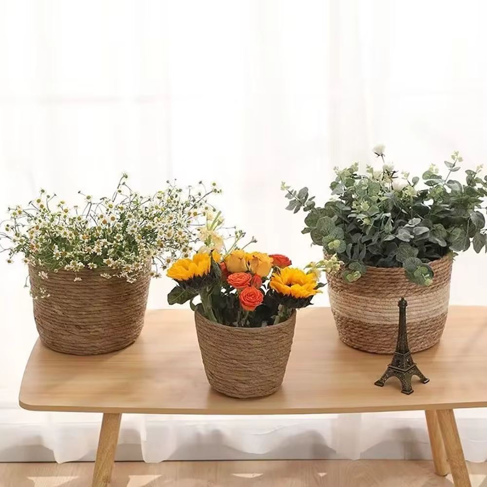 Pot de fleurs tissé en herbe Mini/S/M/L