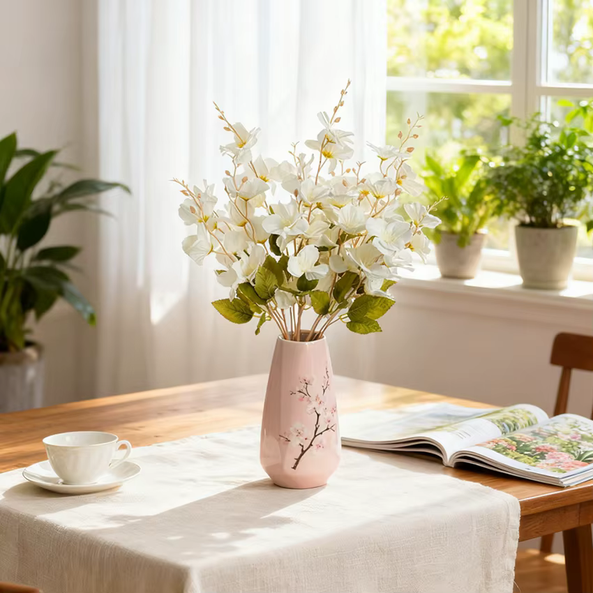 Fleurs artificielles Soie Magnolia Cour Extérieure Mariage Bouquet De Mariée Vase Maison Chambre Décor De Table Festival Joli Arrangement