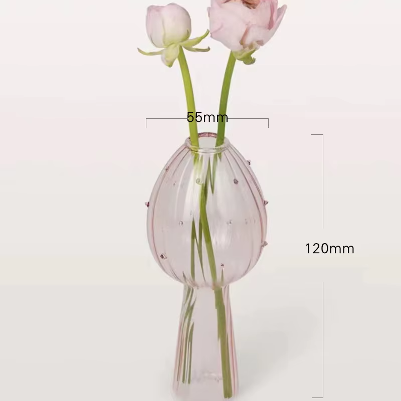 Vase à fleurs en verre champignon