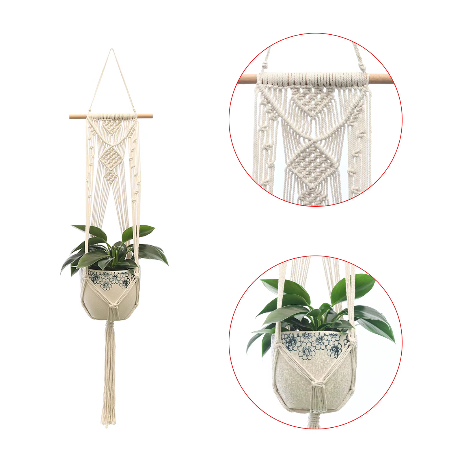 ConfronPlant-Cintre de plante en macramé fait à la main