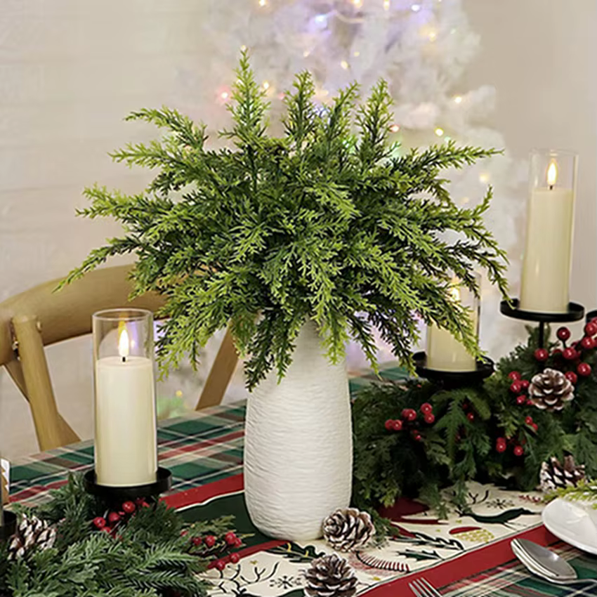 Plantes artificielles Cyprès Feuilles De Noël Arbre Partie Maison Salon Décor En Plein Air Jardin Fleurs De Mariage Artisanat Cadeau Ornements