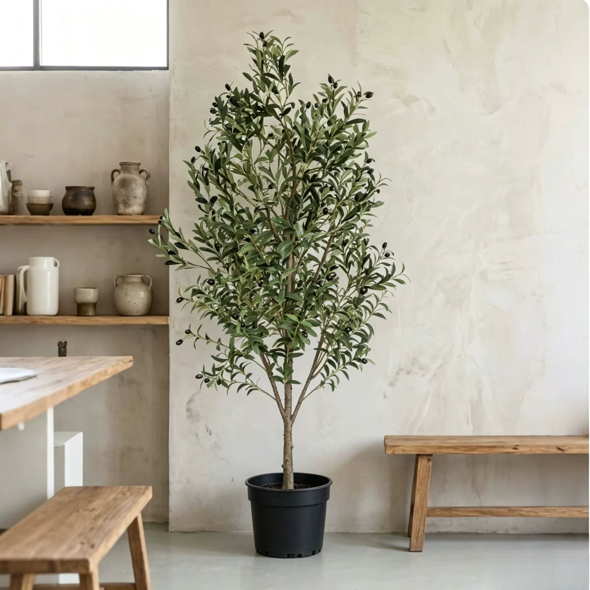 Arbre d'olivier artificiel non dangereux de 110/150/180 cm avec pot