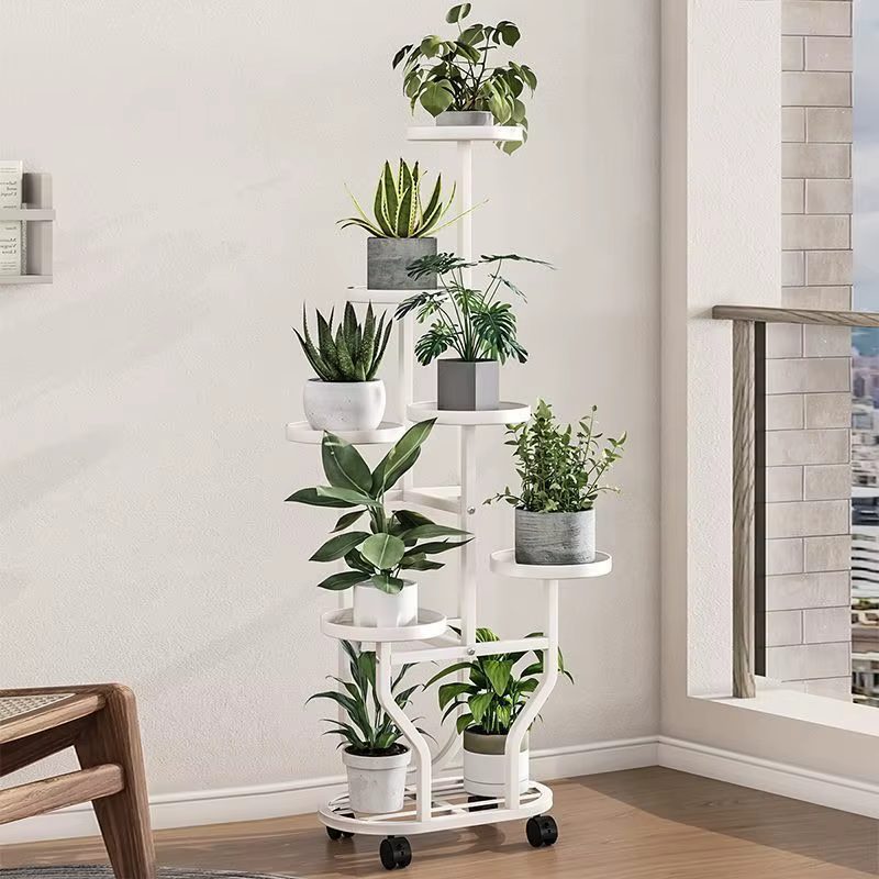 Support pour plantes, étagère de rangement pour roues de fleurs