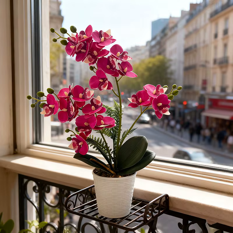 Plantes en pot artificielles en forme d'orchidée papillon 21