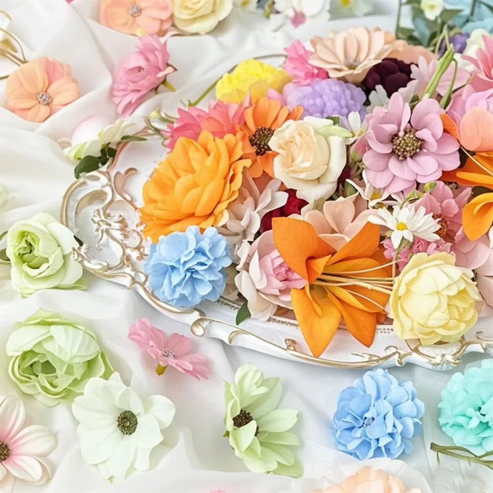 20/52 pièces mélange aléatoire de fleurs artificielles fausses