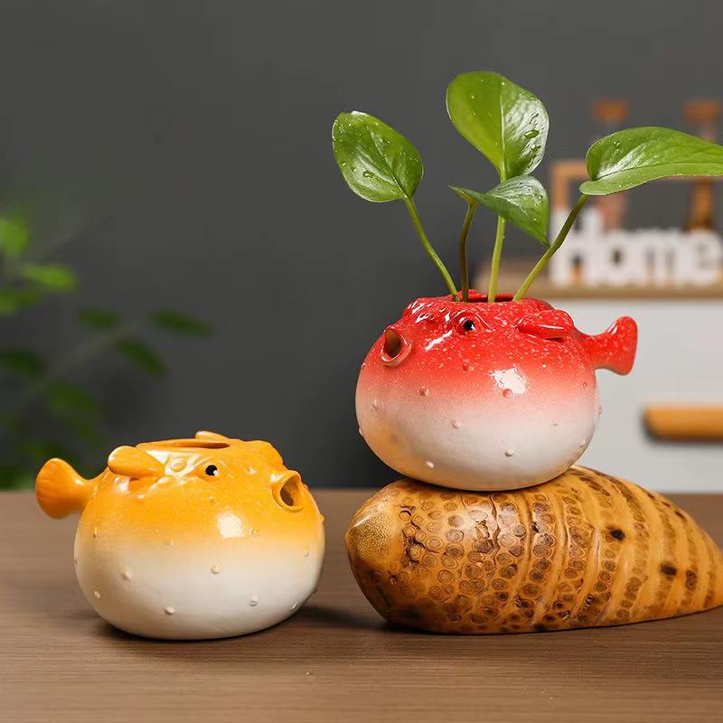 Poisson en céramique succulente planteur Globefish poterie bonsaï Pot Cactus plante Pot de fleurs Air