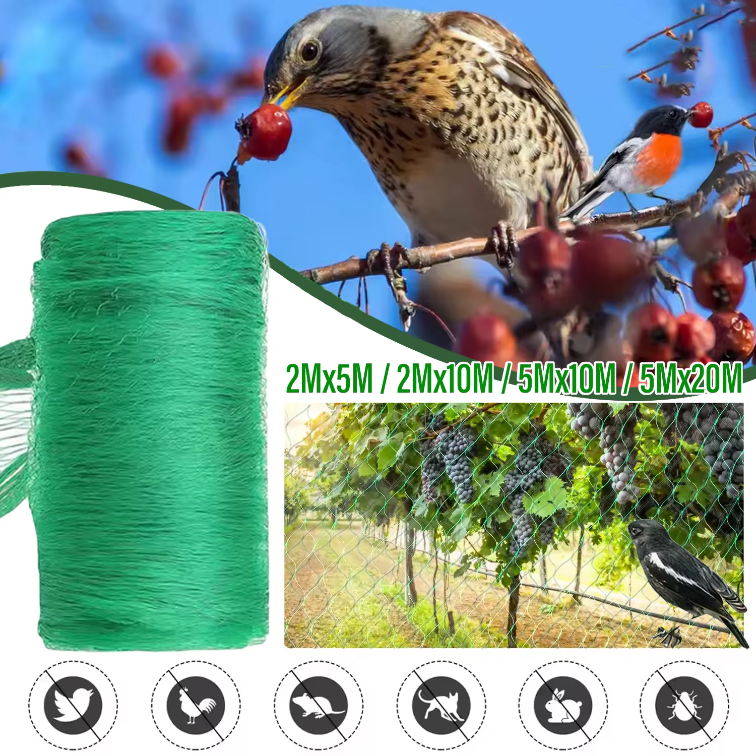 Filet de jardin en nylon pour protéger les plantes