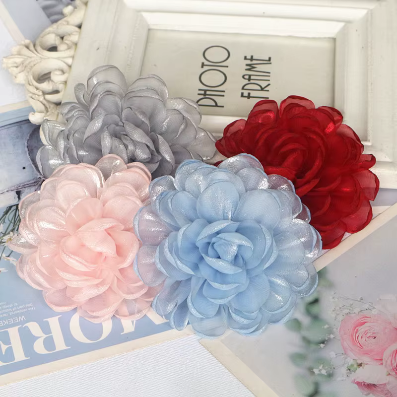 Grande fleur en gaze d'organza pour bricolage
