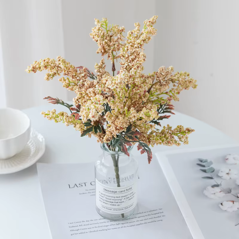 Fleurs artificielles fausse mousse gypsophile Pompon Vases pour la décoration de la maison guirlande de noël mariage accessoires de mariée liquidation