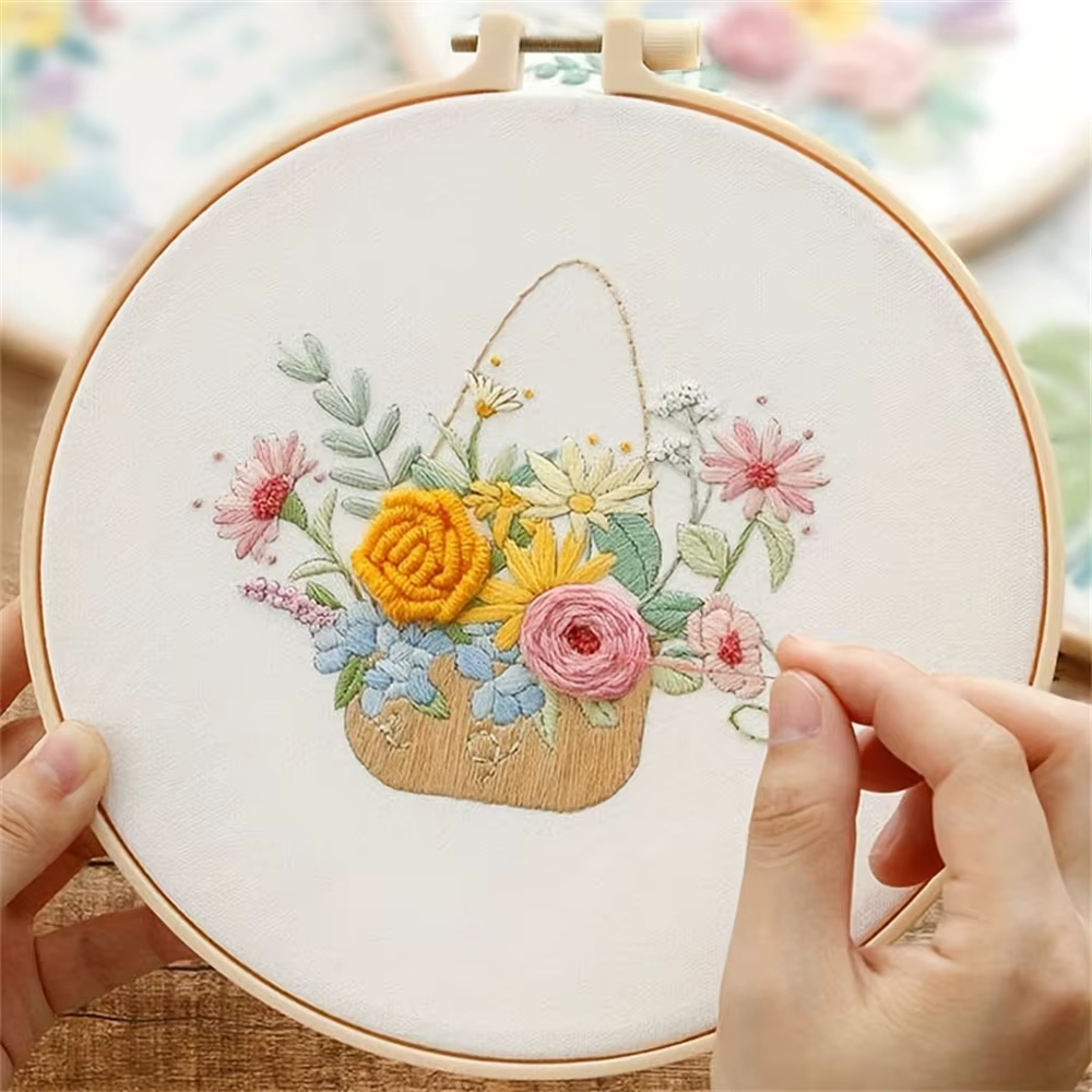 Kit de démarrage de fleurs, croix pour débutant, plante, couture, peinture artisanale, décoration de maison, ensemble de broderie, cadeaux faits à la main