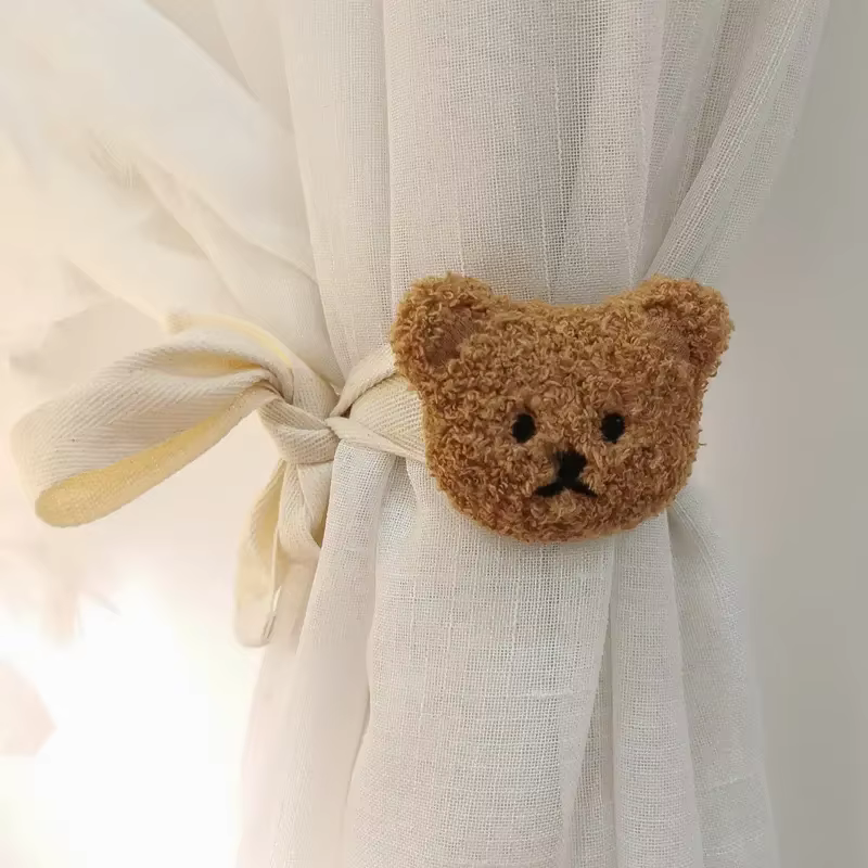 Rideau à fleurs ours Kawaii