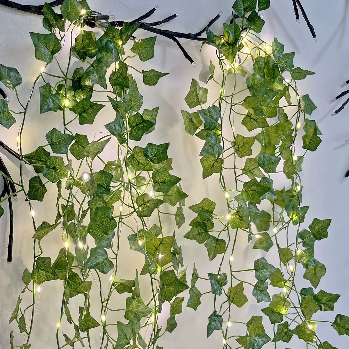 Guirlande lumineuse féerique à feuilles vertes