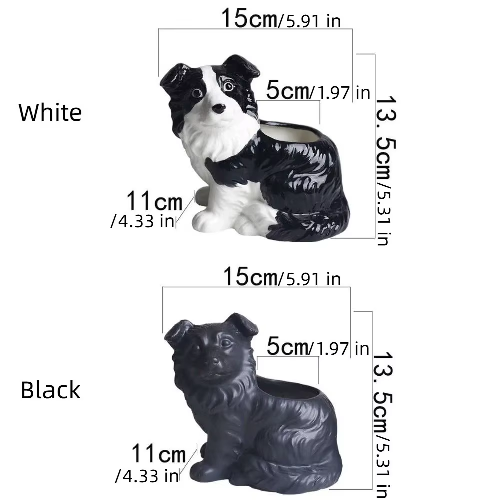 Pot de fleurs en céramique mignon en forme de chien