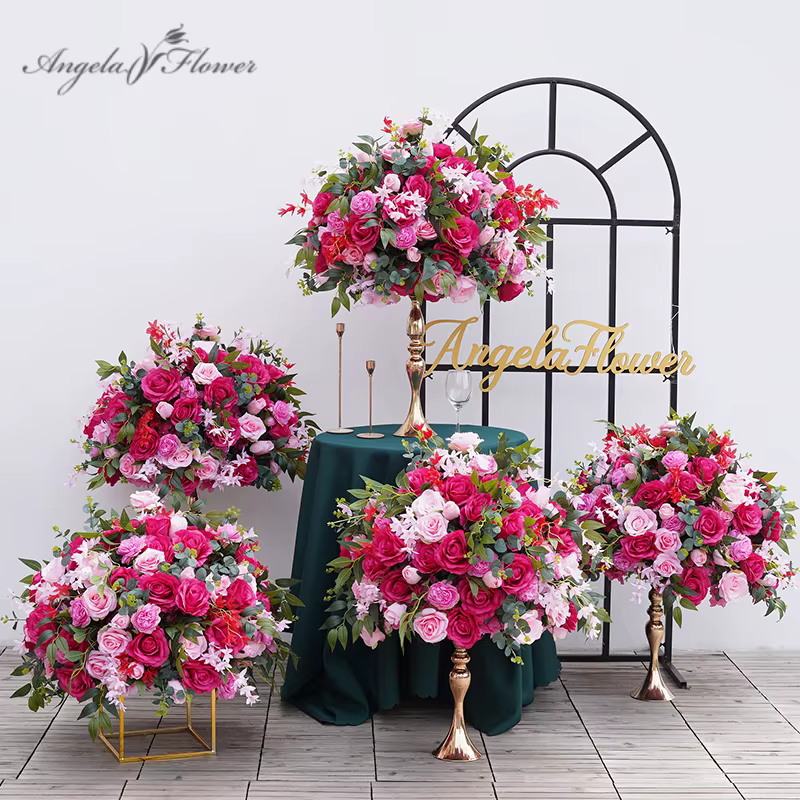 Feuilles d'eucalyptus vert Rose vif A8204